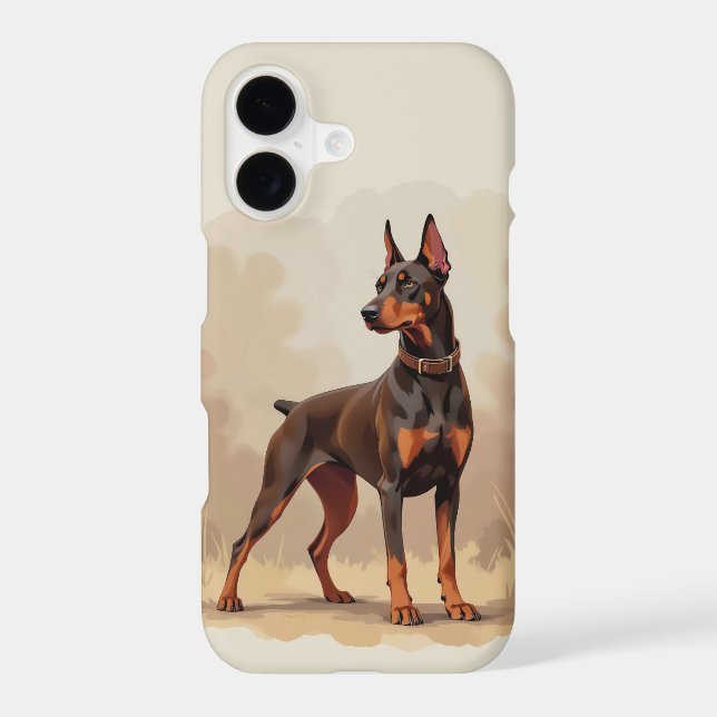 Red Rust Brown Doberman Pinscher Dog (Back)