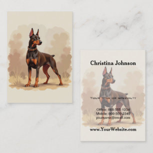 Red Rust Brown Doberman Pinscher Dog Business Card