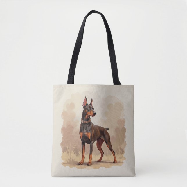 Red Rust Brown Doberman Pinscher Dog Tote Bag (Front)