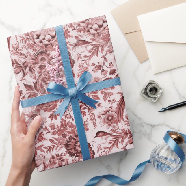 Red Rustic Elegance French Cottage  Wrapping Paper (Gifting)