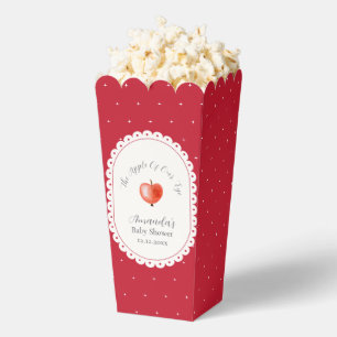 Red Rustic Popcorn Vintage Apple Baby Shower Favour Box