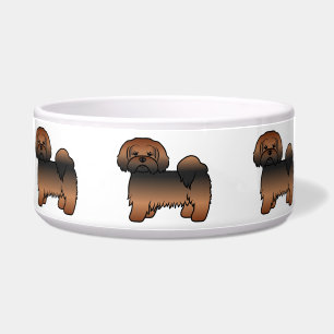 Red Sable Lhasa Apso Cute Cartoon Dog