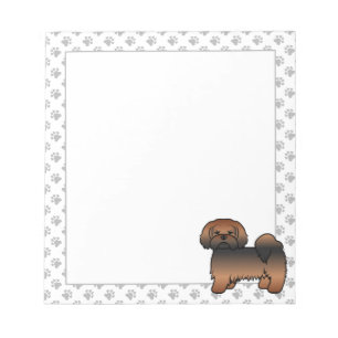 Red Sable Lhasa Apso Cute Cartoon Dog Notepad