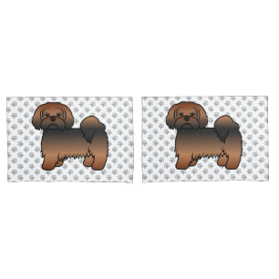Red Sable Lhasa Apso Cute Cartoon Dog Pillowcase