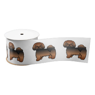 Red Sable Lhasa Apso Cute Cartoon Dog Satin Ribbon