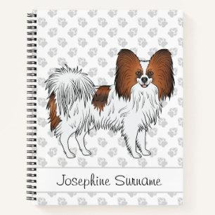 Red Sable Papillon Adorable Dog With Custom Text Notebook