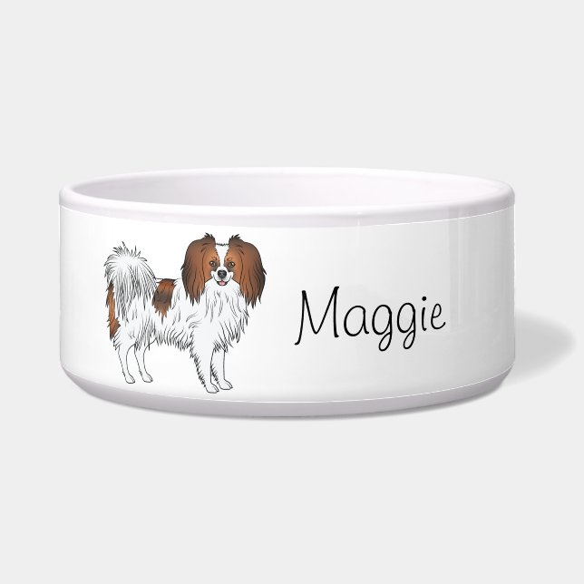 Red Sable Phalène Happy Dog With Personalised Name (Front)