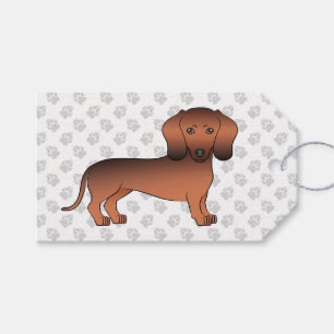 Red Sable Short Hair Dachshund Cartoon Dog & Paws Gift Tags