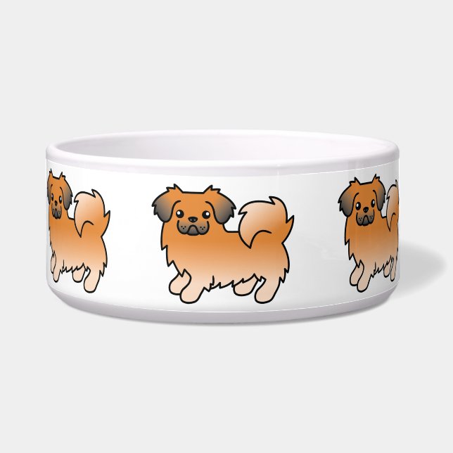 Red Sable Tibetan Spaniel Cartoon Dog (Front)
