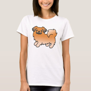 Red Sable Tibetan Spaniel Cartoon Dog T-Shirt