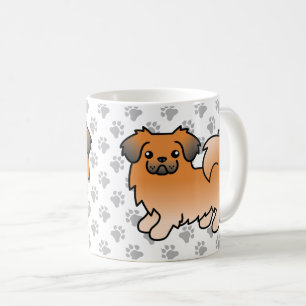 Red Sable Tibetan Spaniel Cute Cartoon Dog Coffee Mug