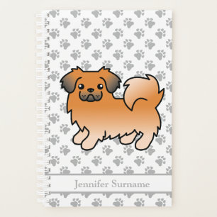 Red Sable Tibetan Spaniel Cute Cartoon Dog & Text Planner