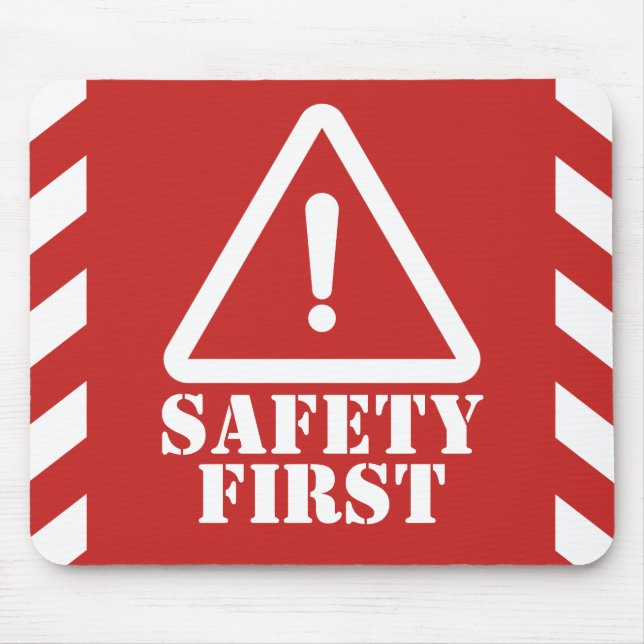 Red Safety First Mouse Pad (Front)