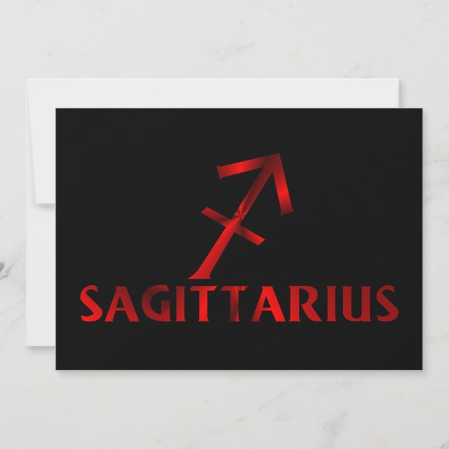 Red Sagittarius Horoscope Symbol Invitation (Front)