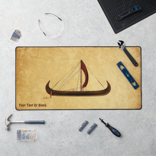 Red Sail Viking Ship Desk Mat (Workstation)