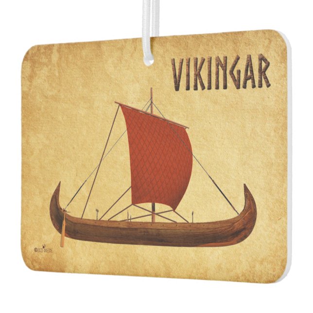 Red Sail Viking Ship II Car Air Freshener (Left)