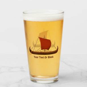 Red Sail Viking Ship II Glass