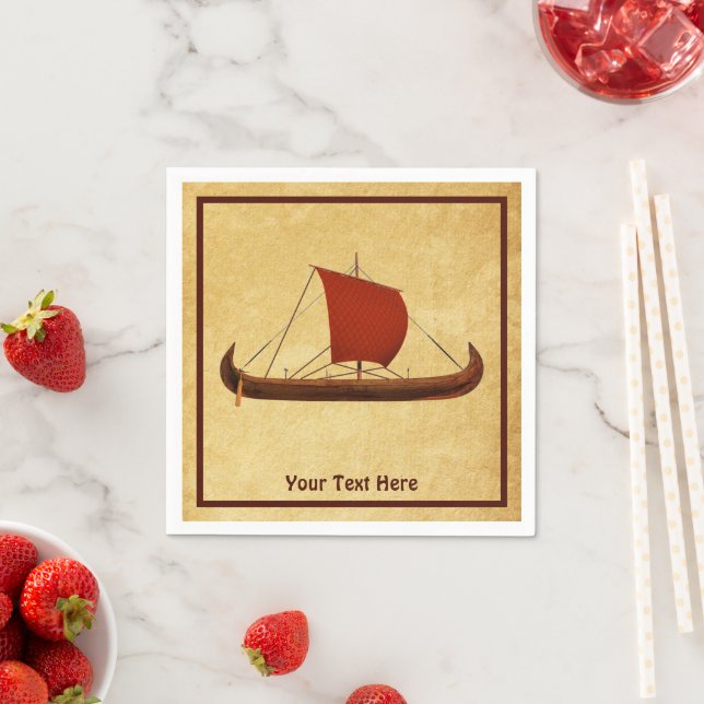 Red Sail Viking Ship II Napkin (Insitu)