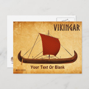 Red Sail Viking Ship II Postcard