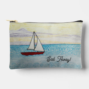 Red Sailboat Accessory Pouch