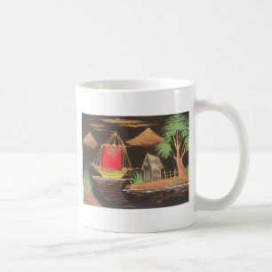 Red Sailboat Landscape Oil Painting Art Print Coffee Mug