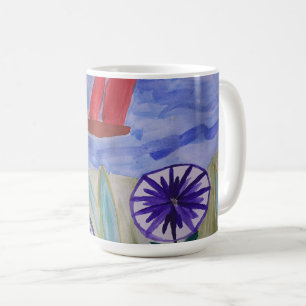 Red Sails & Flowers  Coffee Mug