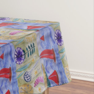 Red Sails & Flowers Tablecloth