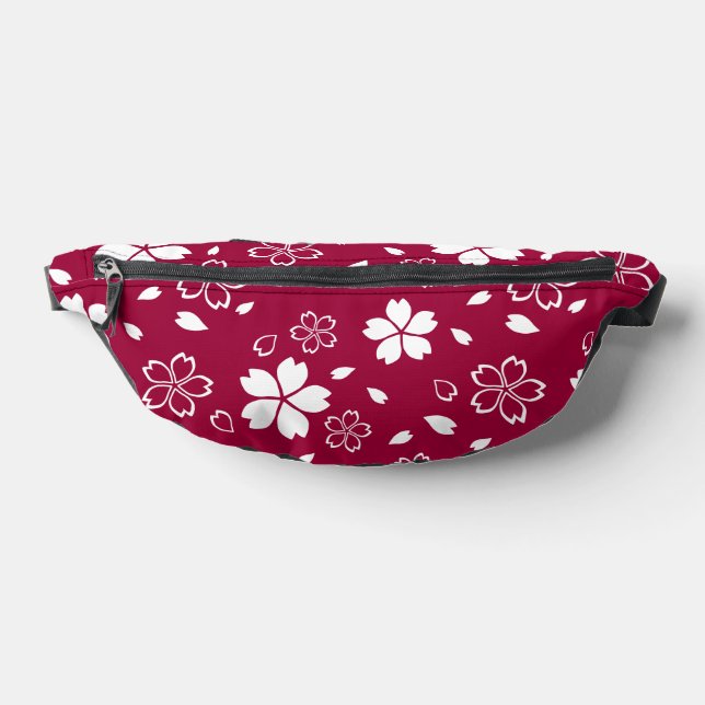 Red Sakura Pattern Bum Bags (Lay Down)
