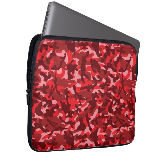 Red Salmon Camouflage Laptop Sleeve (Front Right)