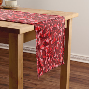 Red Salmon Camouflage Long Table Runner