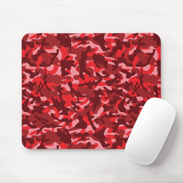 Red Salmon Camouflage  Mouse Pad (With Mouse)