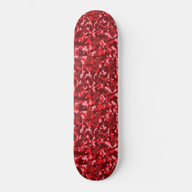 Red Salmon Camouflage Skateboard (Front)