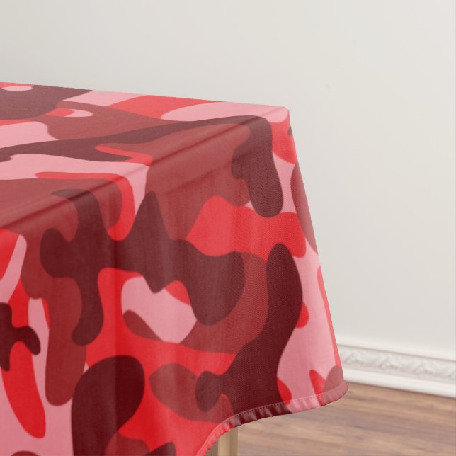 Red Salmon Camouflage   Tablecloth (In Situ)