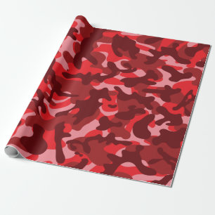 Red Salmon Camouflage Wrapping Paper