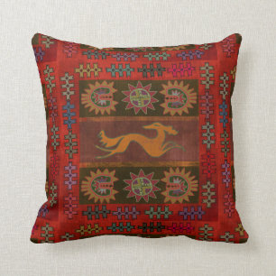 Red Saluki Pazyryk Cushion