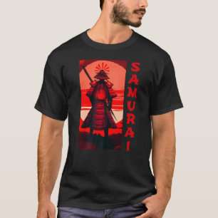 Red Samurai In Armour Facing The Sun Bushido 1 T-Shirt