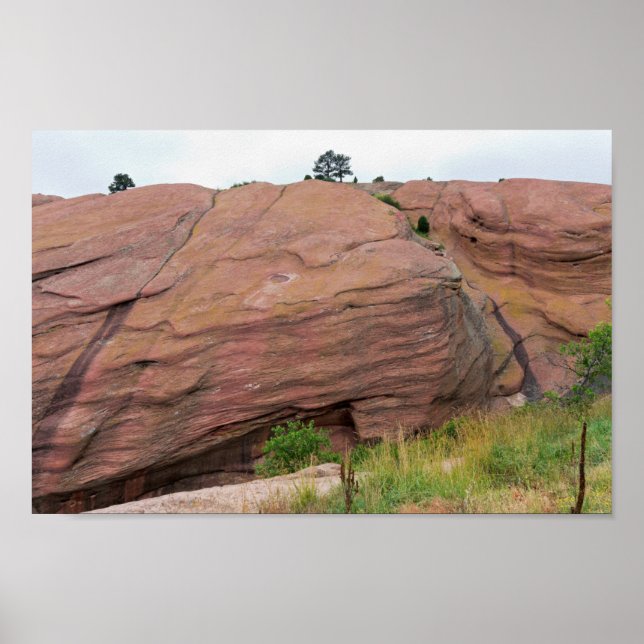 Red Sandstone Monolith at Red Rocks Poster (Front)