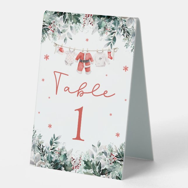 Red Santa Baby Christmas Baby Clothes Baby Shower (Front)