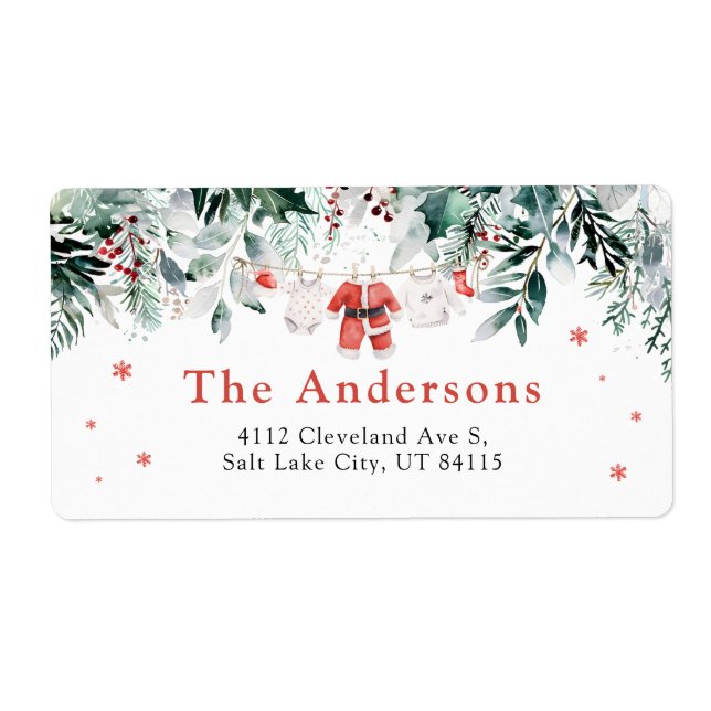 Red Santa Baby Christmas Baby Clothes Baby Shower (Front)