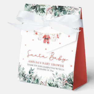 Red Santa Baby Christmas Baby Clothes Baby Shower Favour Box