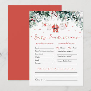 Red Santa Baby Christmas Baby Prediction Game Invi Invitation