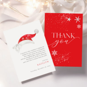 Red Santa Baby Shower Thank You Card