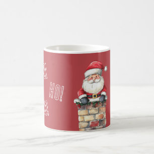 Red Santa Chimney Ho! Ho! Ho! Coffee Mug