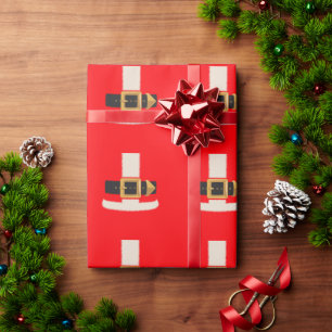 Red Santa Christmas Costume Holiday Xmas Wrapping Paper
