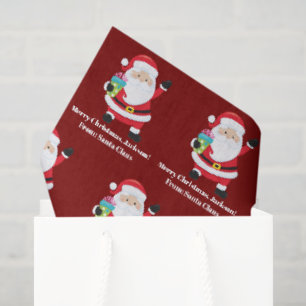 Red Santa Claus Customised Kids Christmas Tissue Paper