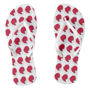 Red Santa Claus Father Christmas Hats Holiday  Thongs