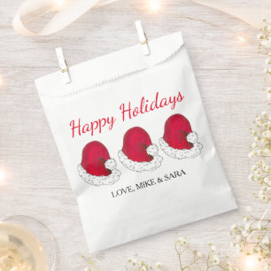 Red Santa Claus Hat Christmas Happy Holidays Favour Bag