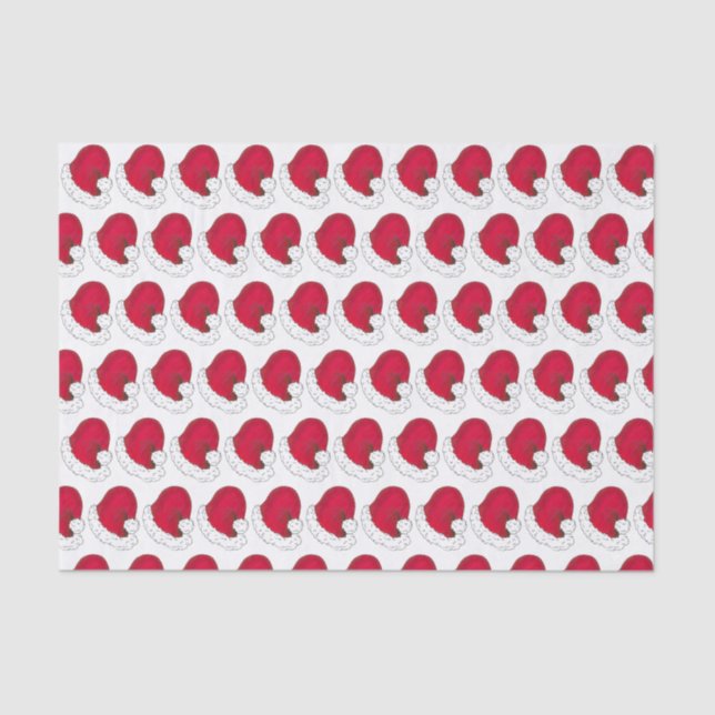 Red Santa Claus Hat Merry Christmas Xmas Holiday Tissue Paper (Front)