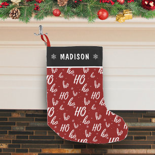 Red Santa Claus Ho Ho Ho Pattern Christmas Small Christmas Stocking