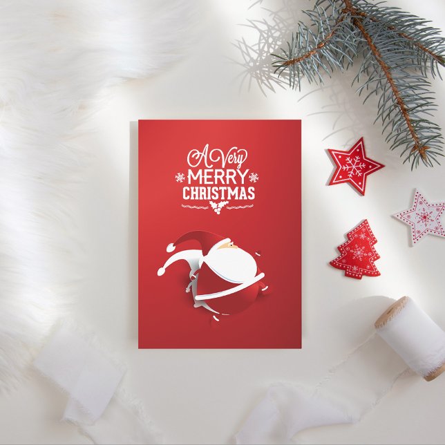 Red Santa Claus Very Christmas Holiday Card (Creator Uploaded)